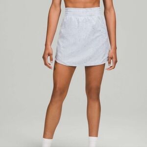 LULULEMON Hotty Hot High-Rise Skirt Long In Gravel Dust Pastel Blue Size 14